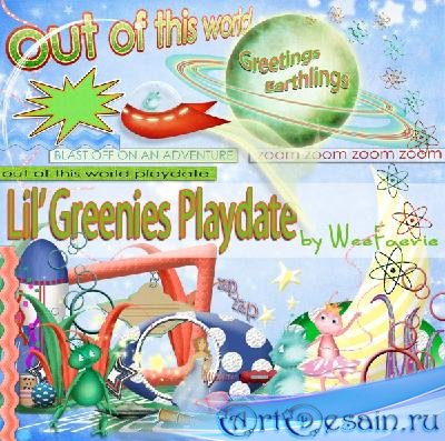 Scrap-set - Lil' Greenie's Playdate Elements