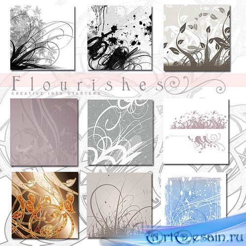   Photoshop - Rons Flourishes Brushes