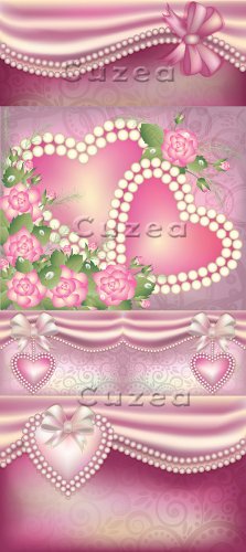        / Backgrounds with pink roses, ...