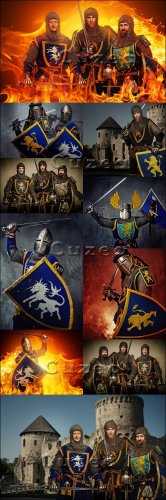 Stock photo -   /  Knights and fire