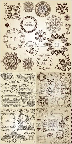        / Vintage menu and wedding  ...