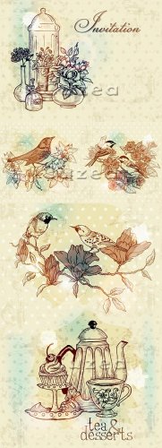 Vector stock -     / vintage menu and invitatio ...