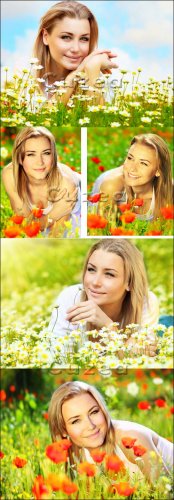 Stock photo -    / Summer girl in the field