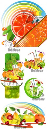 Fresh fruit and juice /      - Vector stock