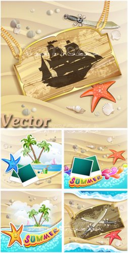       / Summer holidays on the coast of the sea - vector clipart