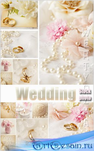   / Wedding collage with roses and wedding rings - Raster c ...