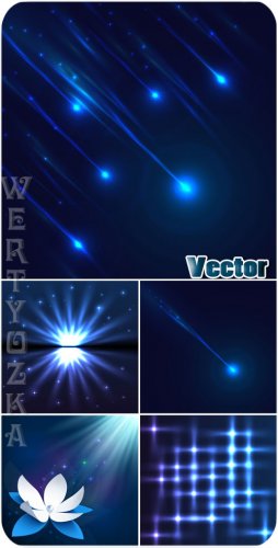   ,    / Shine and luster, blue vector backgr ...