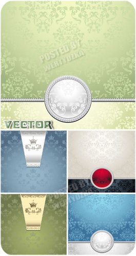      / Vector background with silver ornam ...