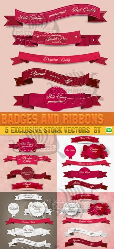 [Stock Vector] Quality Badges and Ribbons /    