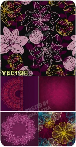   ,    / Background with flowers - stock vector