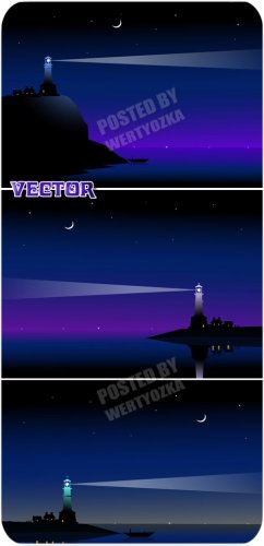    / Lighthouse and sea - stock vector