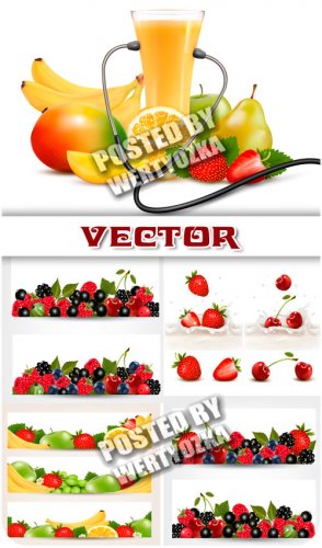    ,  / Fruit and fresh juice, banners - stock vecto ...