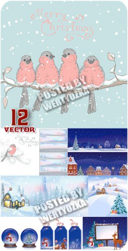   ,   ,  / Winter vector landscape