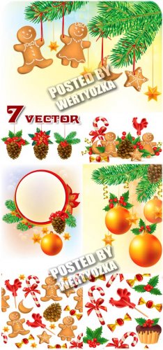     / Christmas tree and decorations - vector stock