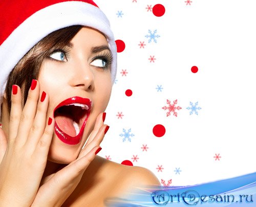 Beautiful girl and Christmas - stock photo