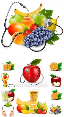 ,     / Fruits, fresh juices vector