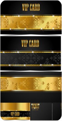        / Black vector vip card wit ...