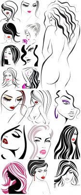 ,    / Girls, large vector collection