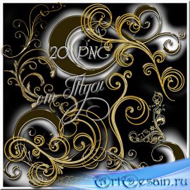 Design elements - Curls - Black Gold  